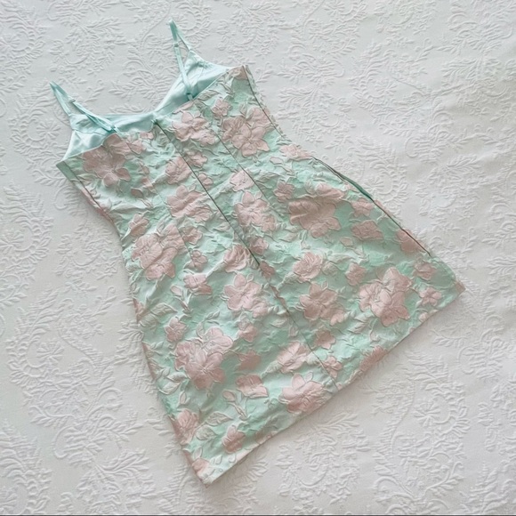 NWOT Lulus Never-Ending Love Mint Floral Jacquard Sleeveless Mini Dress - Picture 7 of 13